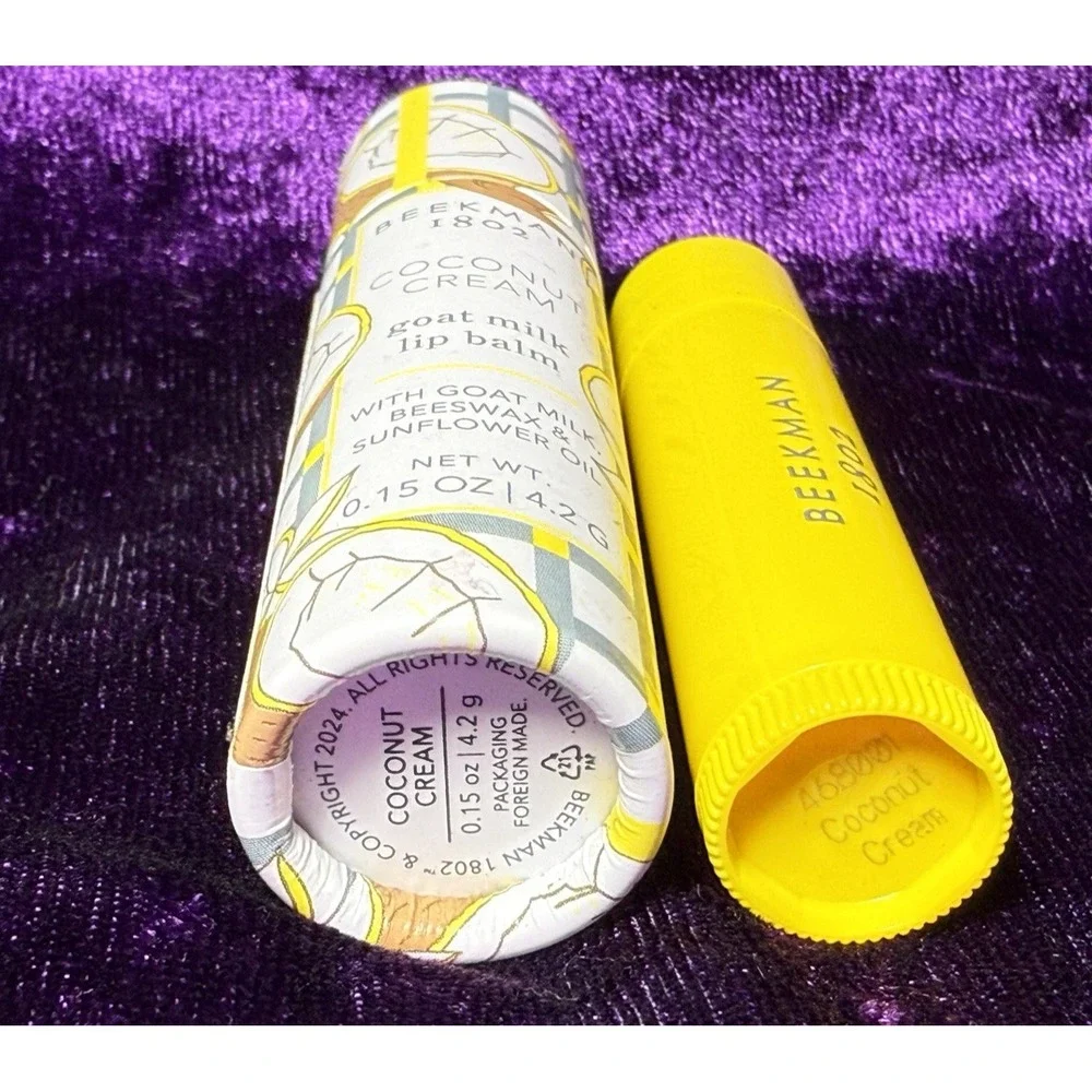 BEEKMAN‎ Lip Balm COCONUT CREAM 1802 Goat Milk Beeswax Sunflower Oil
